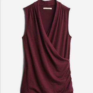 Benni Wrap Front Ruched Knit Top